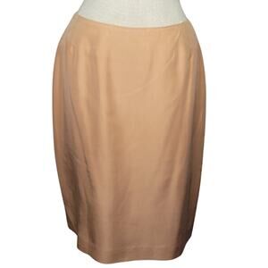 Vintage 90s I Magnin Beige Silk Pencil Skirt Size 10